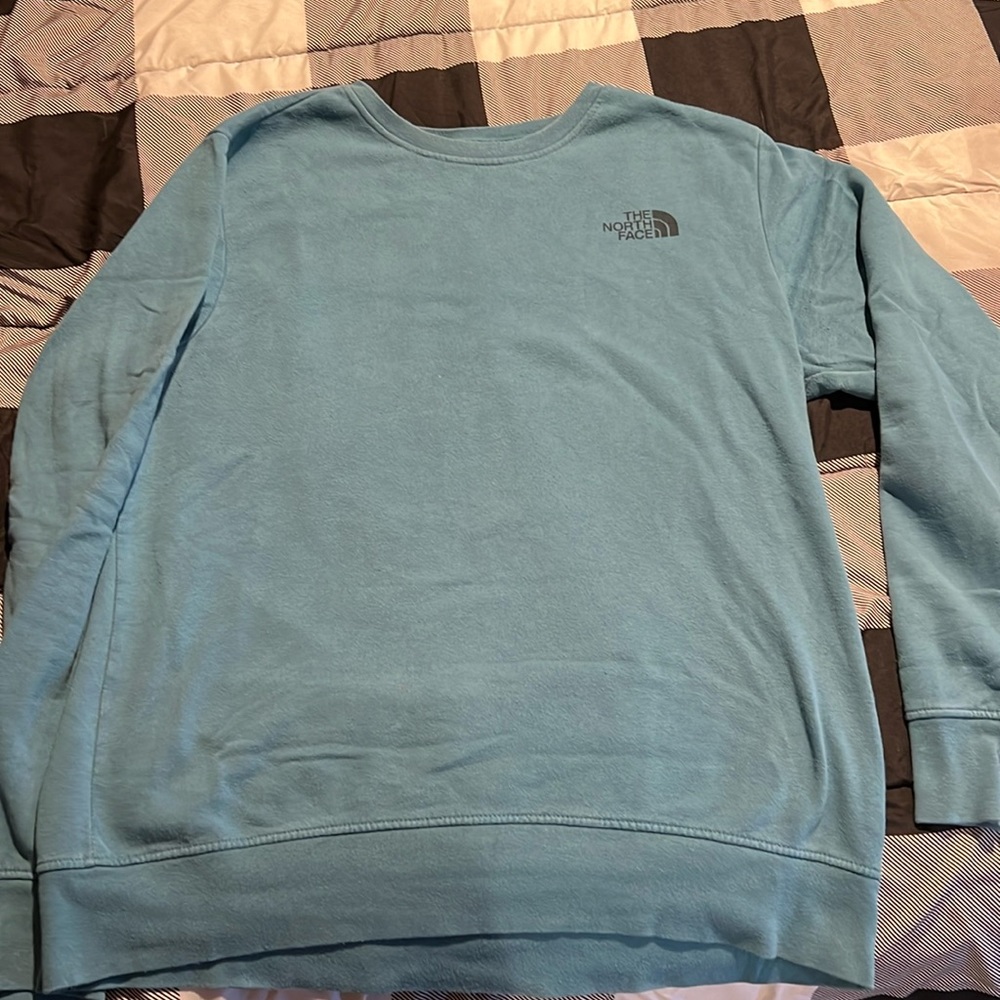 Large north face crewneck sweatshirt, cavalry blue